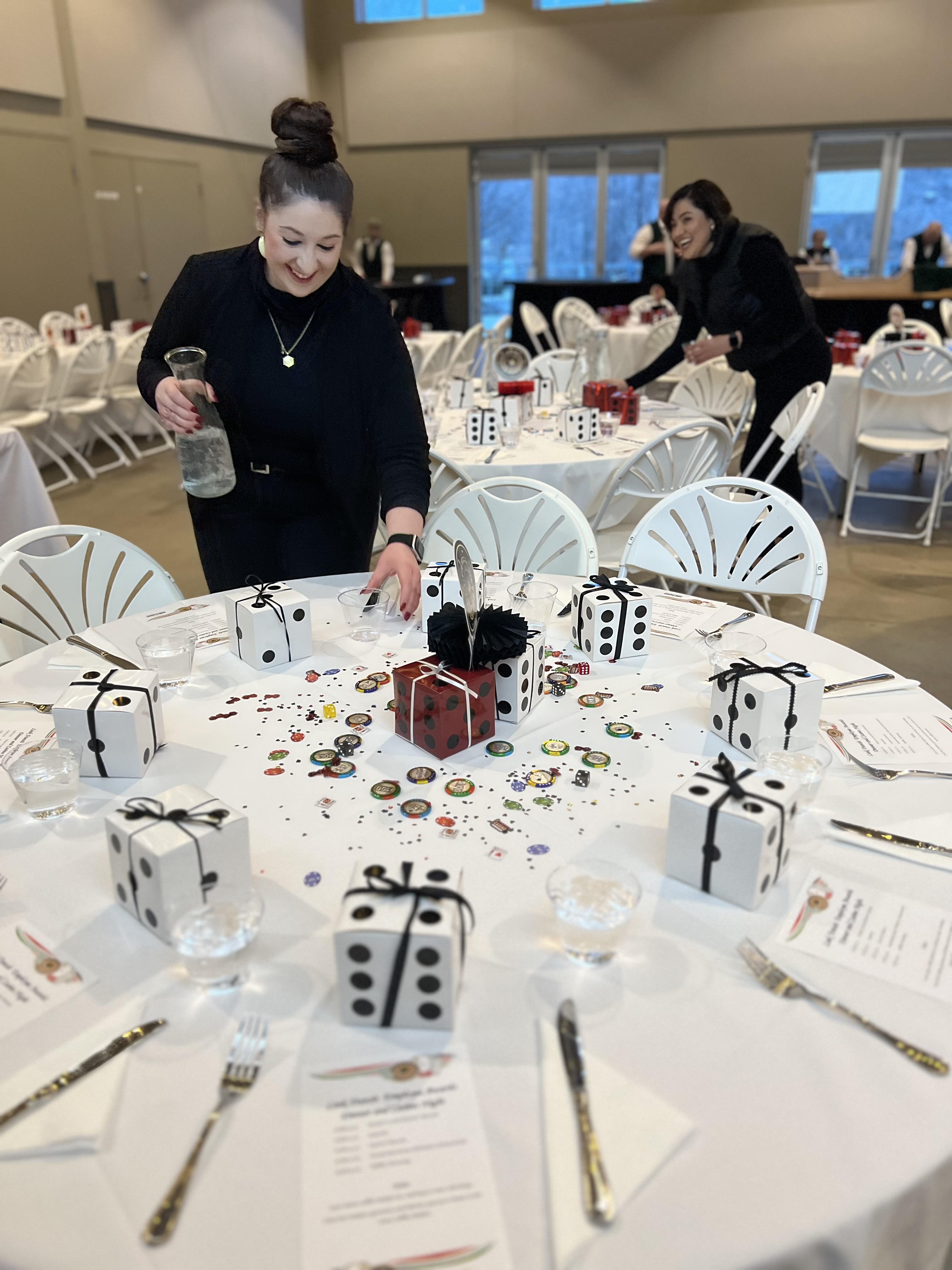 Setting up for an event